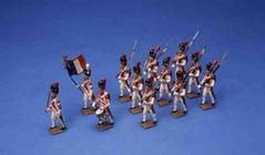 Twelve French Marching Soldiers (painted lead)