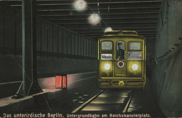 U-Bahn-Tunnel, Postkarte um 1910 von 