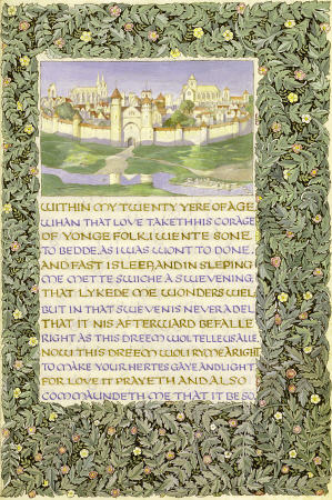 Unfinished Calligraphic And Illuminated Manuscript Of Geoffrey Chaucer''s ''The Romaunt Of The Rose' von 