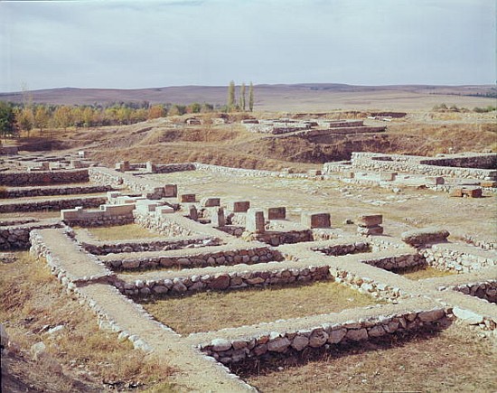 View of the archaeological site, 1450-1200 BC Hittite; Alacahoyuk, Turkey von 