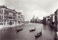 View of the Grand Canal with gondolas (b/w photo) C16th