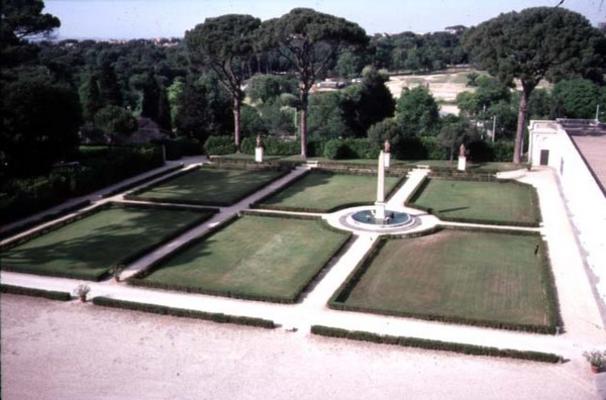 View of the Italian style garden seen from the villa, designed by Nanni di Baccio Bigio (d.1568) and von 