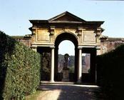 View of the 'Loggia di Venere' (Loggia of Venus) and the gateway to the entrance to the pavilion of 1616
