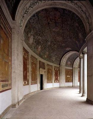 View of the semicircular ionic portico decorated with a 'grillage' by Pietro Venale (fl.1541-83) 155 von 