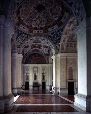 View of the vaulted loggia and entrance hall, designed for Cardinal Giuliano de'Medici (1478-1534) b von 