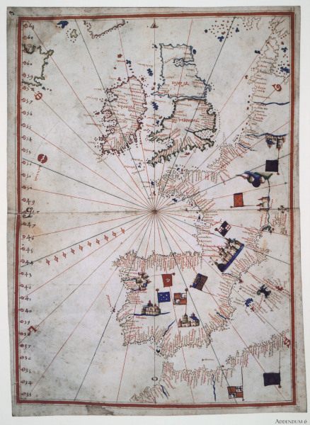 Westeuropa, Portolankarte um 1509 von 