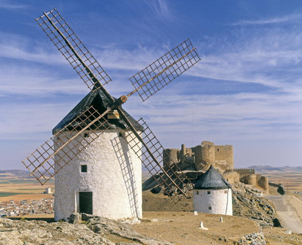 Windmills with Consuegra castle in the background (photo) (see also 276254)  von 