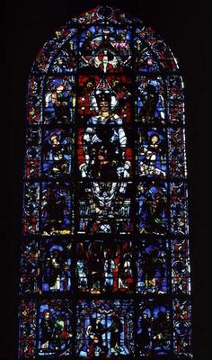 Window depicting Notre Dame de la Belle Verriere in the south choir, 13th century (stained glass) (f von 