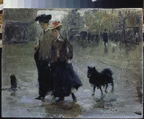 Zwei Damen auf dem Boulevard 1911