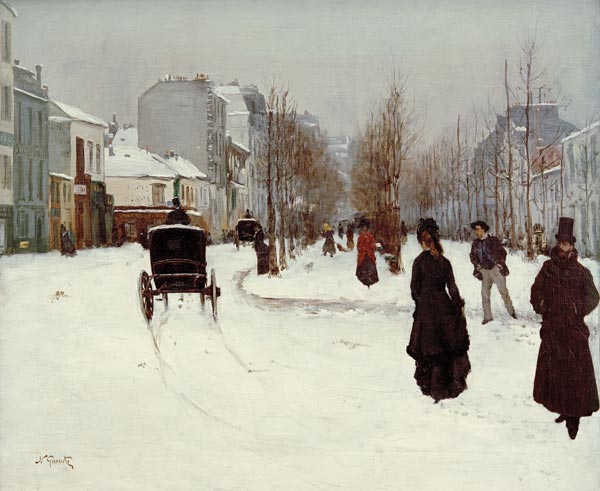 Der schneebedeckte Boulevard de Clichy von Norbert Goeneutte