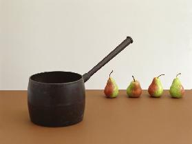 Pan & Four pears (after William Scott) 2005 (colour photo) 