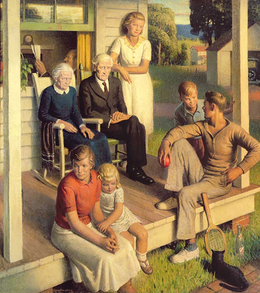 Keine Hausarbeit mehr, Familie im Urlaub, um 1935 von Norwood MacGilvary