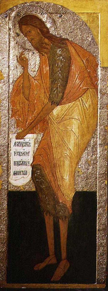 St. John the Forerunner, Russian icon from an iconostasis in the Antoniev Monastery von Novgorod School