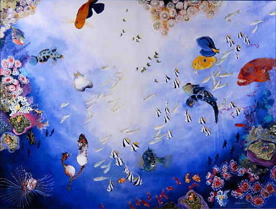 Underwater World IV (acrylic on canvas)  von Odile  Kidd
