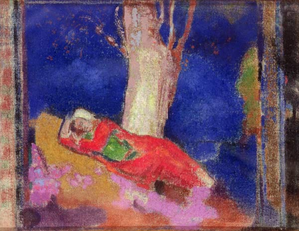 Woman Sleeping under a Tree von Odilon Redon