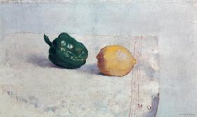 Pepper and Lemon on a White Tablecloth 1901