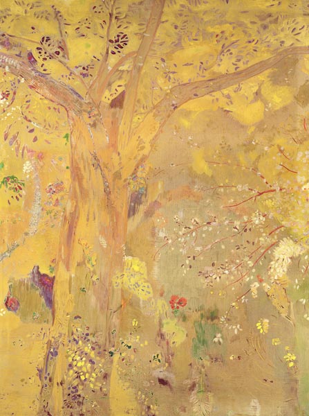Tree Against a Yellow Background von Odilon Redon