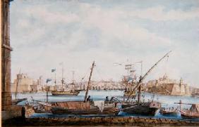 View of the Harbour of the Gallies from Valetta Side c.1800