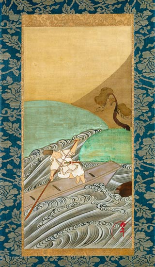 The Boatman (pen & ink on silk) von Ogata Korin