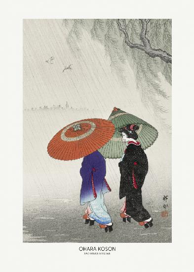 Zwei Frauen im Regen