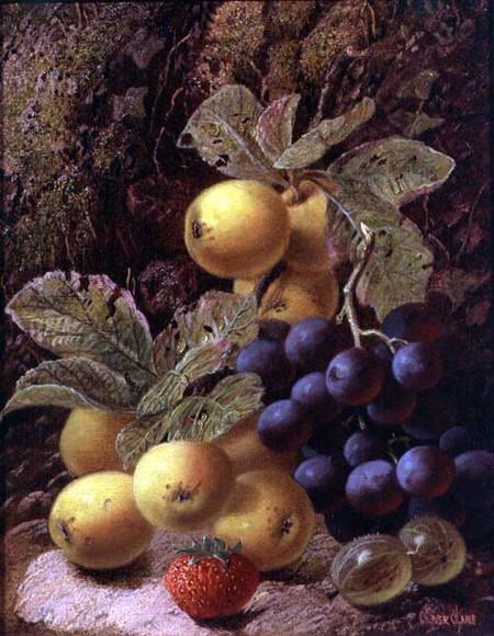 Still Life with Apples, Grapes, Strawberry and Gooseberry von Oliver Clare