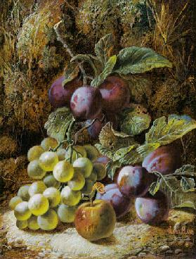 Still Life with Plums and Grapes