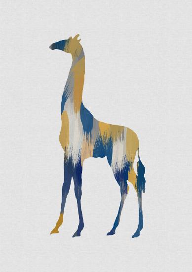 Blaue und gelbe Giraffe