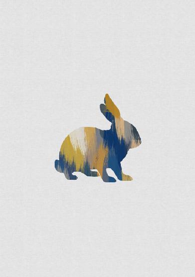 Blaues und gelbes Kaninchen