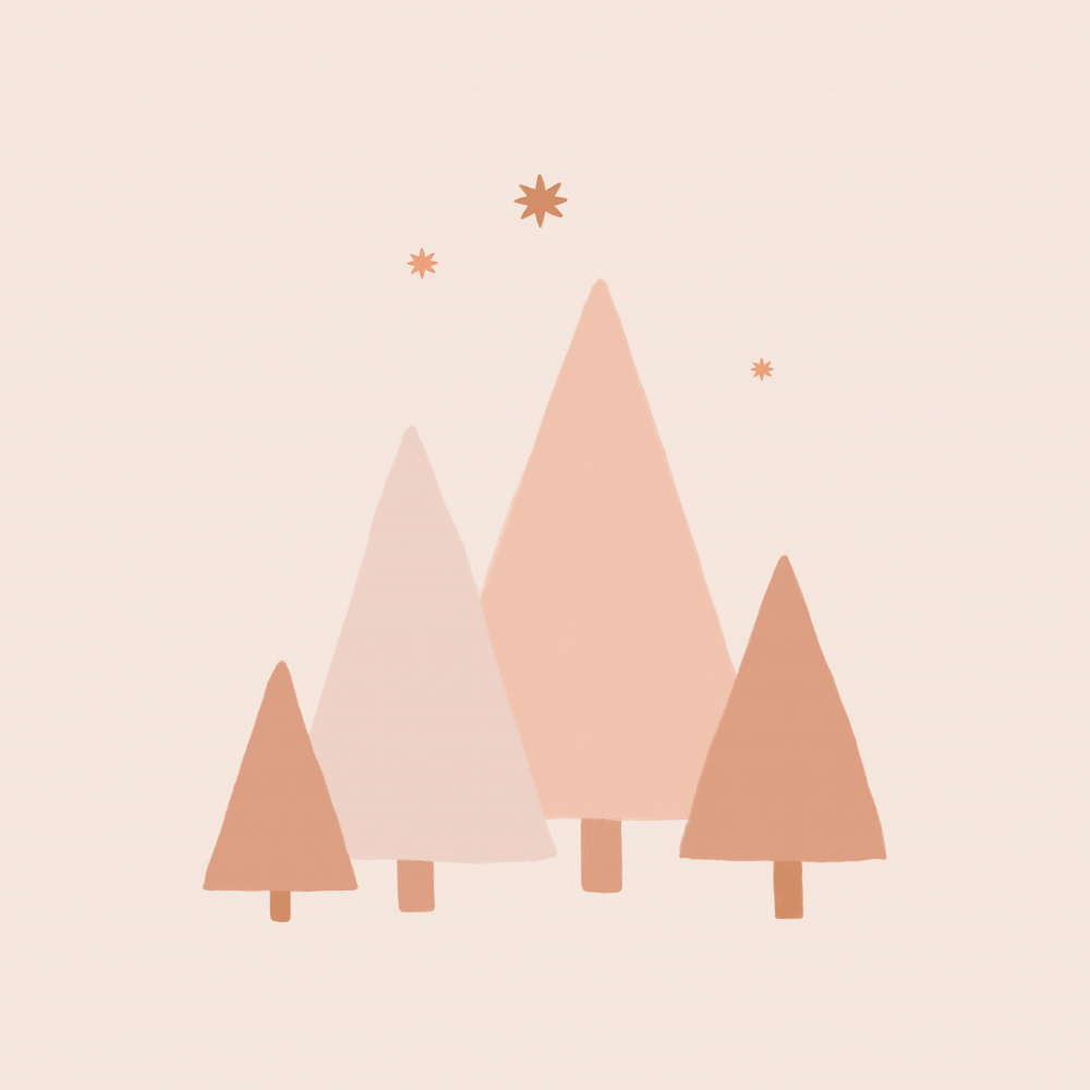 Minimale Bäume und Sterne von Orara Studio