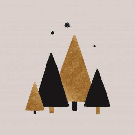 Weihnachtsbäume und Sterne