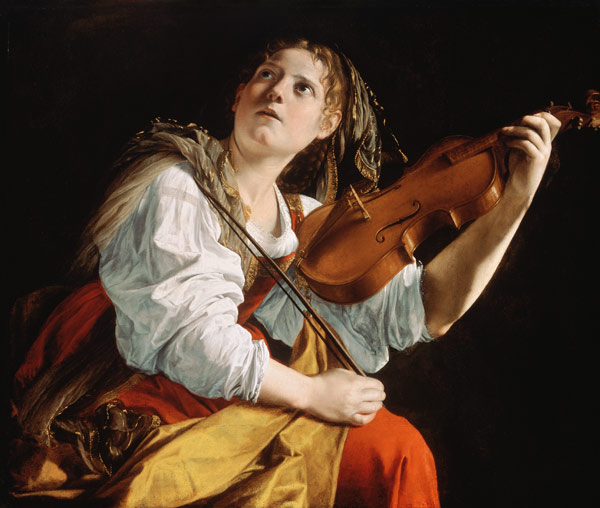 Young Woman with a Violin von Orazio Gentileschi
