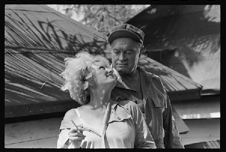 Bob Hope and Phyllis Diller on the set of The Private Navy of Sgt OFarrell 1968