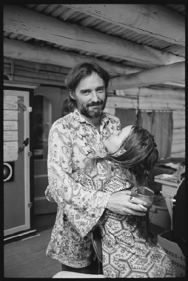 Dennis Hopper and wife Michelle Phillips at home in New Mexico 1970