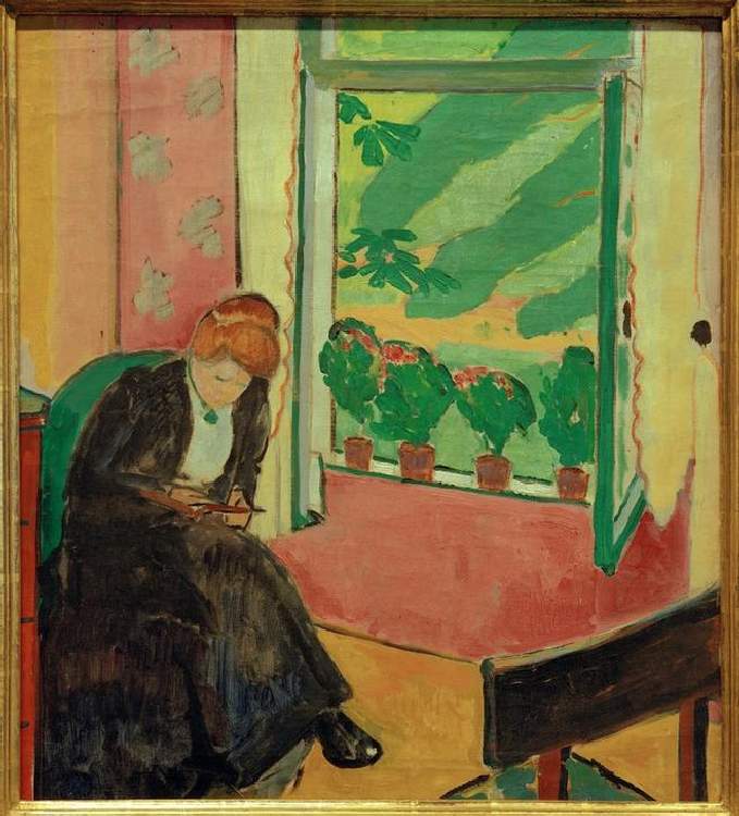 Schwarze Frau am Fenster (Marg Moll) von Oskar Moll
