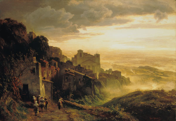 Rocca di Papa in den Albaner Bergen von Oswald Achenbach