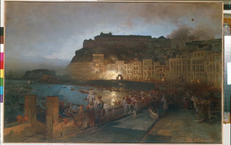 Feuerwerk in Neapel von Oswald Achenbach