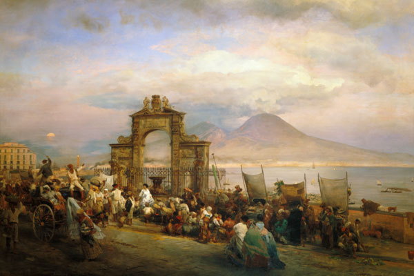 Markttag in Neapel von Oswald Achenbach