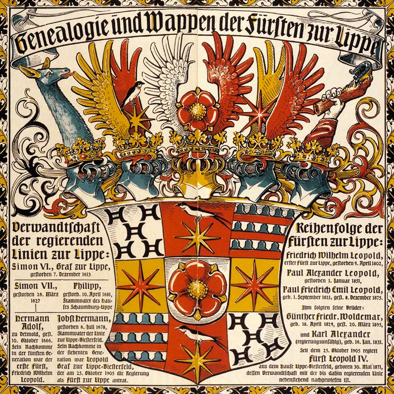 Genealogie und Wappen der Fürsten zu Lippe von Otto Hupp