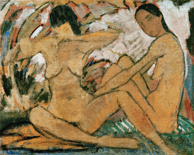 Two Women Sitting von Otto Mueller