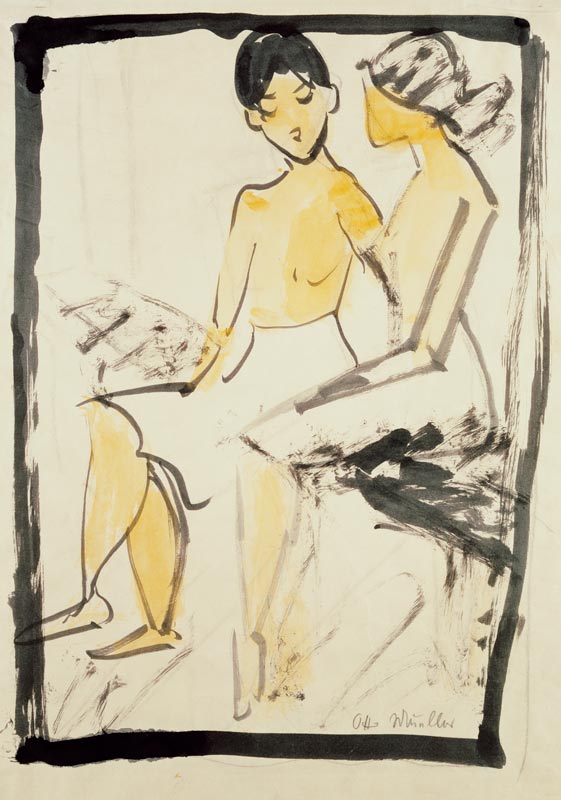Zwei junge Mädchen von Otto Mueller