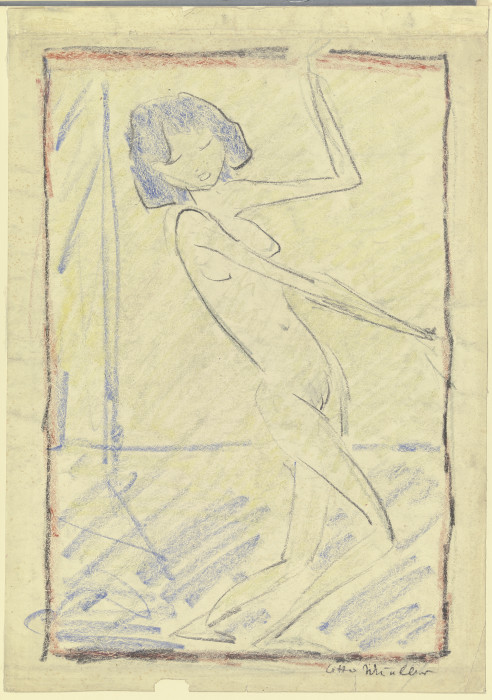 Nacktes tanzendes Mädchen von Otto Mueller
