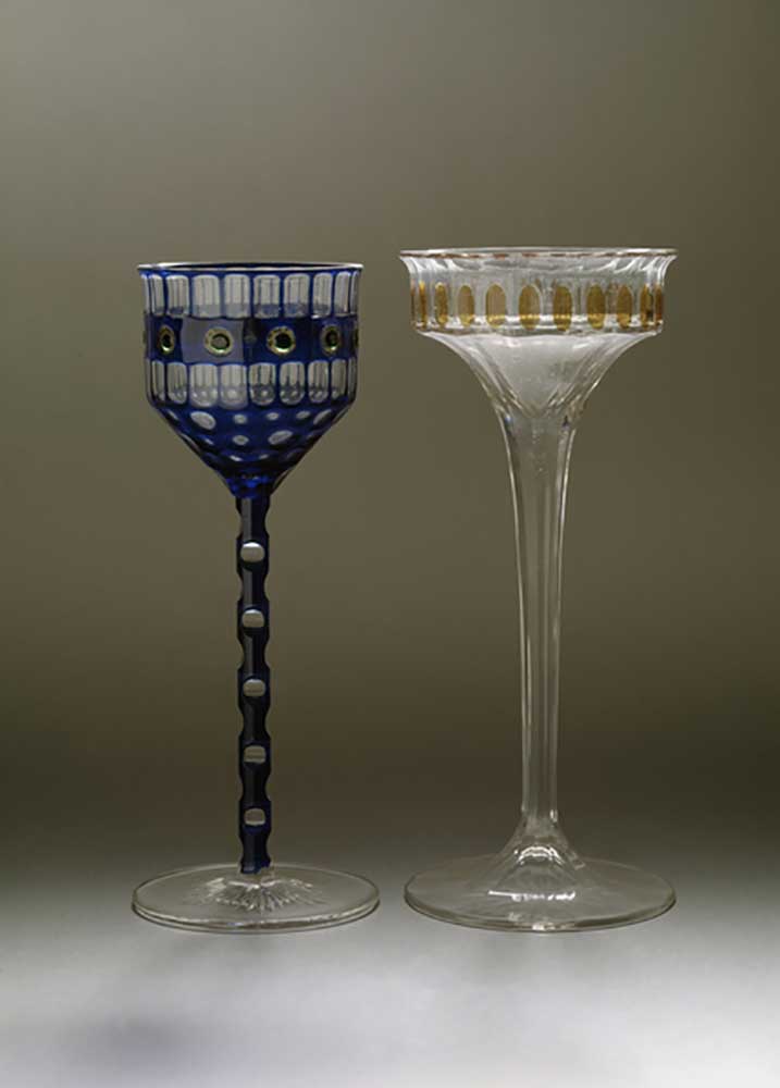 Zwei Gläser von Otto Prutscher (1880-1949), eines von 1906 links Maß 20 cm rechts Maß 21 cm (Zwei We von Otto Prutscher