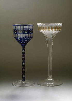 Zwei Gläser von Otto Prutscher (1880-1949), eines von 1906 links Maß 20 cm rechts Maß 21 cm (Zwei We 0