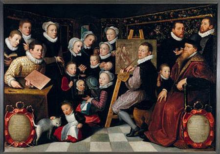 The Artist Painting, Surrounded by his Family von Otto van Veen