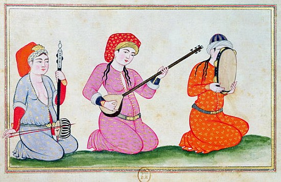 Musicians, from ''Costumes de la Cour et de la Ville de Constantinople'' von Ottoman School
