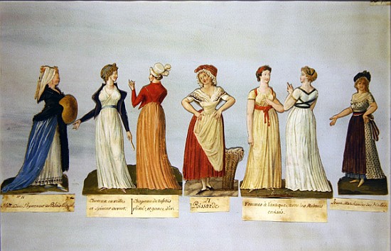 Dresses and costumes in vogue during the French Revolution von P. A. Lesueur