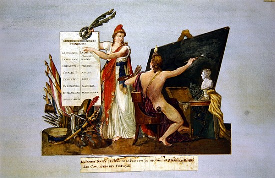France invites the Genius of Painting to transmit to future generations the story of French conquest von P. A. Lesueur