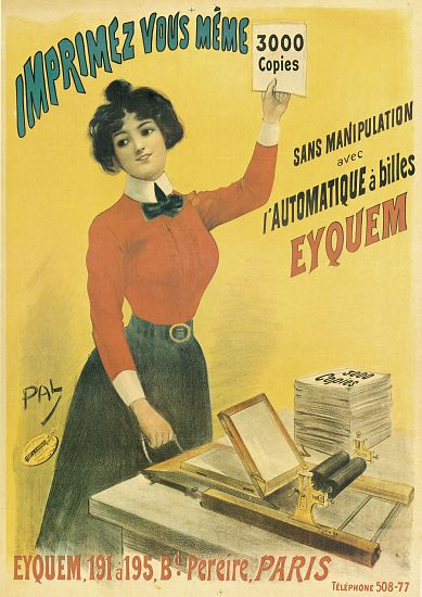 Poster advertising 'Eyquem' printers von Pal