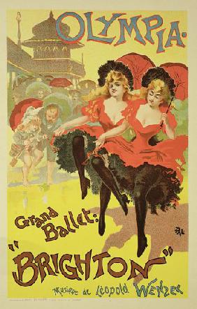 Reproduction of a poster advertising the ballet 'Brighton', Theatre Olympia 1893