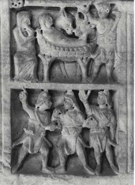 Detail of a relief from the Sarcophagus of the Nativity von Paleo-Christian